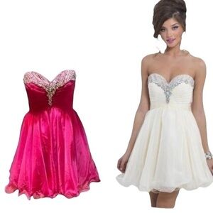 NWT Blush Homecoming Sweetheart Hot Pink Fuchsia Prom Dress Size 8